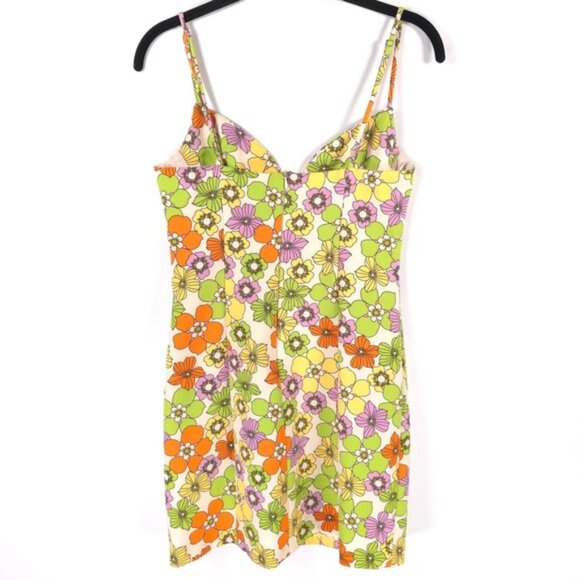 ZARA Women’s Multicolor Floral Sweetheart Neck Sexy Mini Dress 8342/370 SMALL - Picture 2 of 16